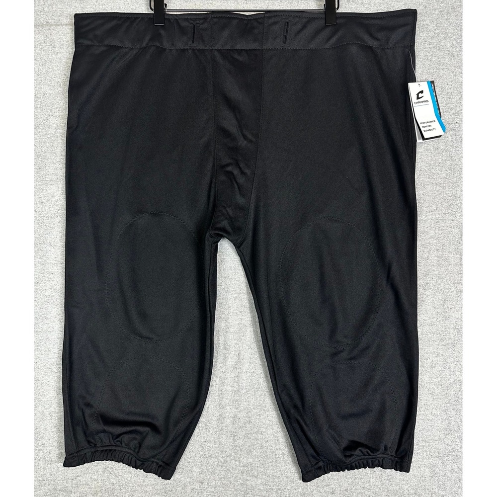 NEW Champro Football Pants Mens 3XL Black FP12A Padded Pocket Athletic Slotted